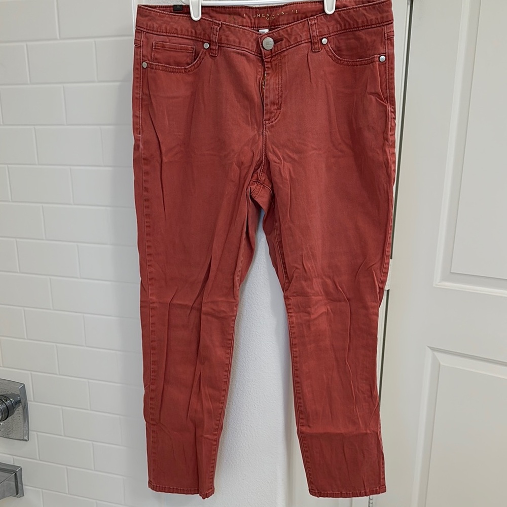 LC Lauren Conrad Brown Ankle Cropped Jeans